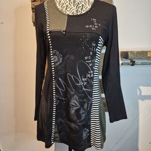 Elegant Black and Gray Women's Tunic